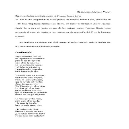 Reporte de lectura federico garcia lorca