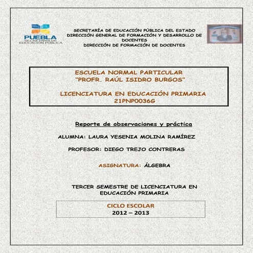 Reporte de observaciones y práctica