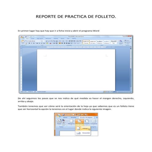 Reporte de practica de folleto