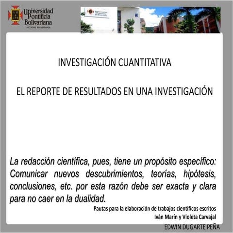 Reporte de resultados