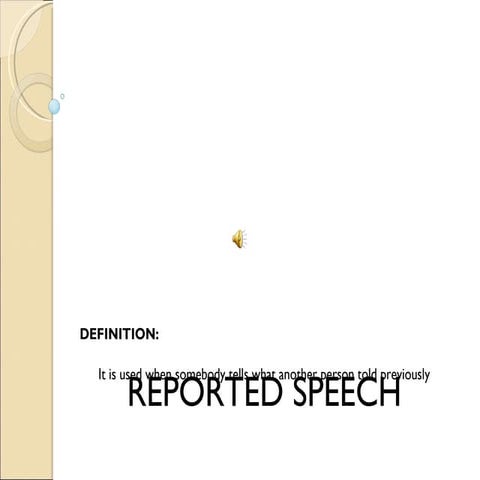 Reported speech | PPT