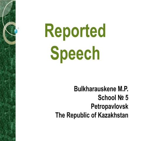 Reported speech | PPS