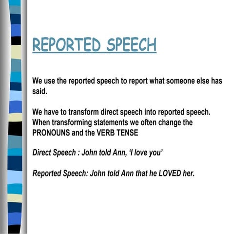 Belajar reported speech dengan mudah | PPTX