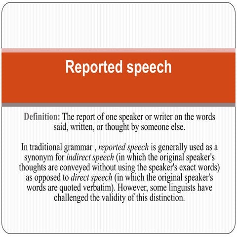 Reported speech