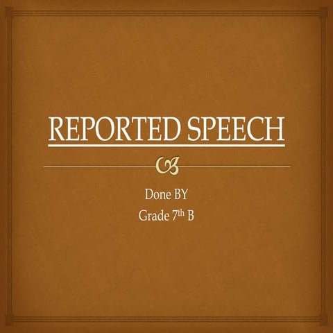 Reported speech