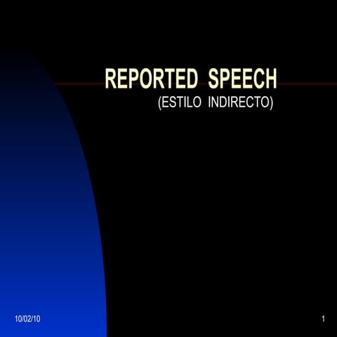 Reported  Speech 1