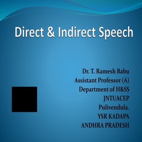Reported speech( Indirect speech)