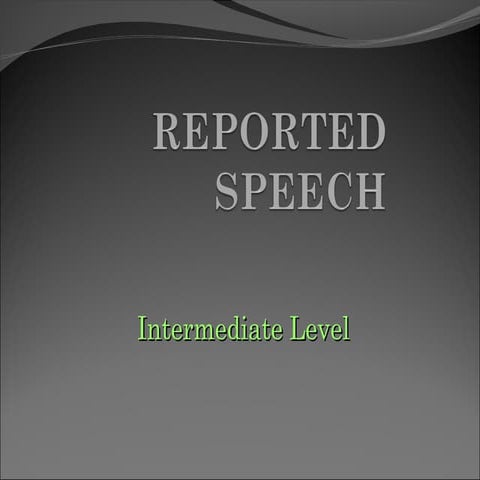 Reported speech powerpoint