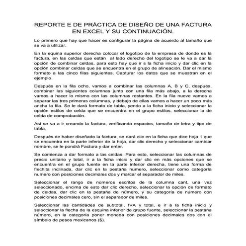 HACER UNA FACTURA EN EXCEL | DOCX