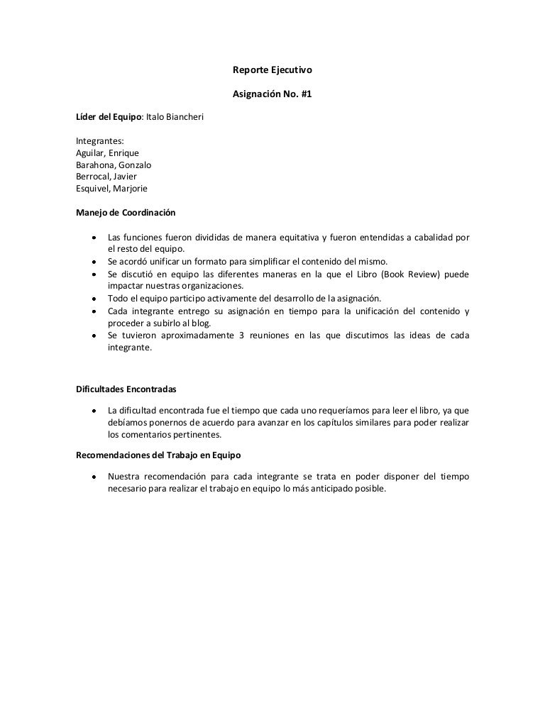 reporte ejecutivo