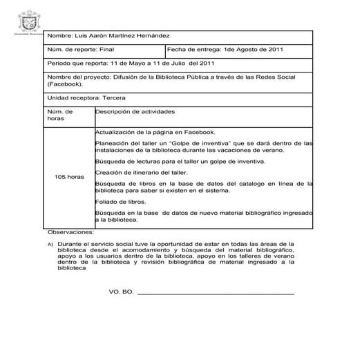 Reporte final del servicio social 3 | DOC