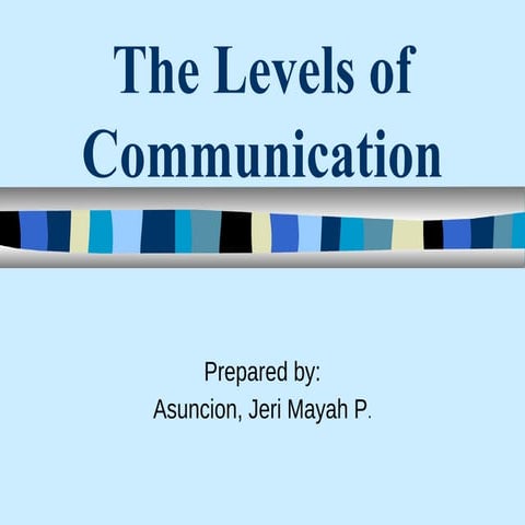 Levels of Communication 1