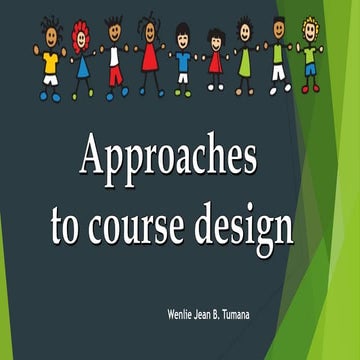 Approaches to Course Design