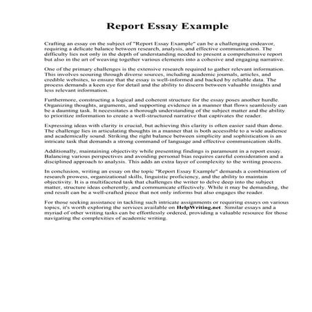 Report Essay Example. Florida State College at Jacksonville