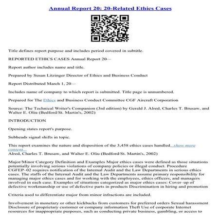 Report Example Essay