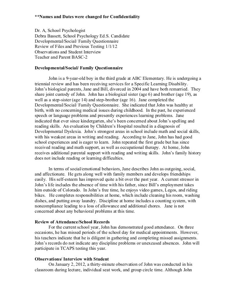 report example iep writing a school report examples