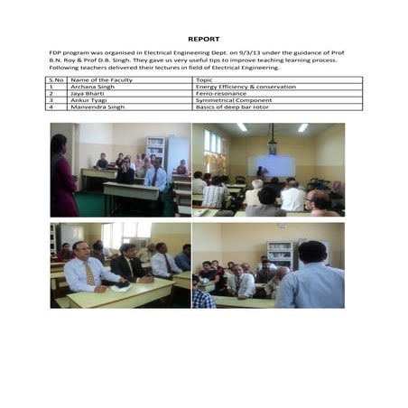 Faculty Development Programme in Electrical Engineering Department | PDF