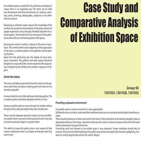 Comperative Analysis of Exhibition Space