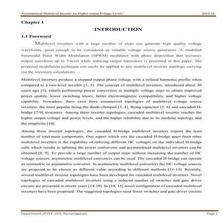 BE-EEE-8th sem project report for the project titled "Asymmetrical Multilevel...