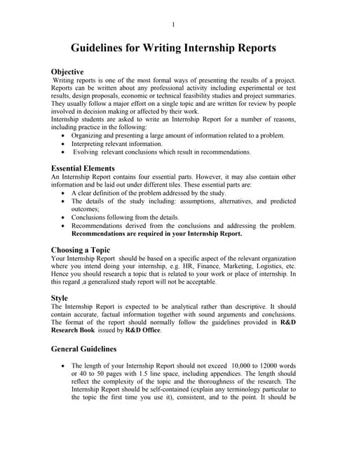 Report format
