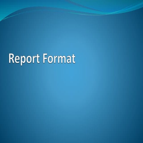 Report format