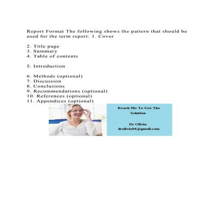 Report Format The following shows the pattern that should be used .docx