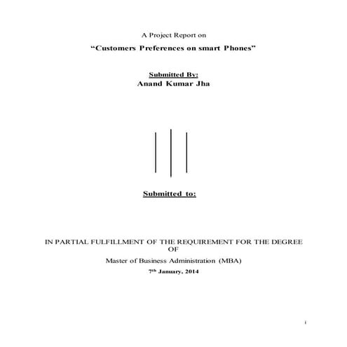 Reserch report on Mobile Phones