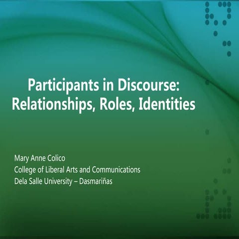 Participants in Discourse