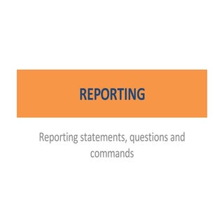 Reporting