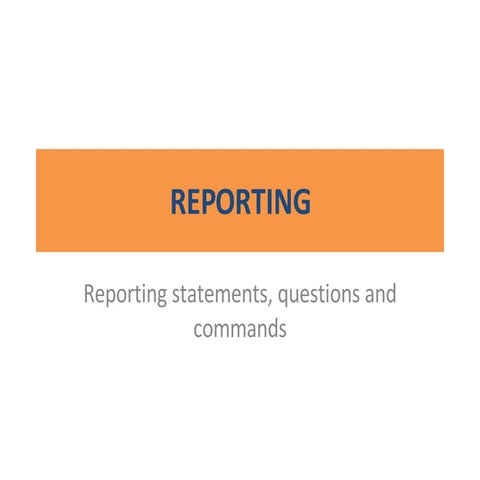 Reporting