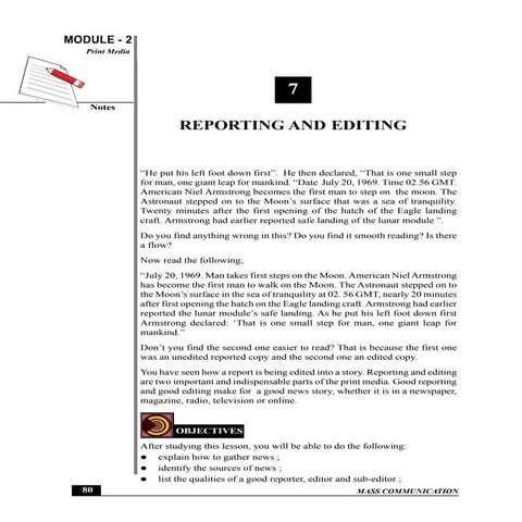 Reporting and Editing