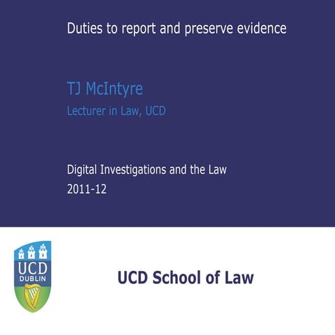 Reporting and related issues