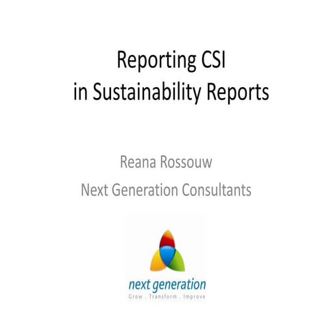 Reporting community investment and development in Sustainability Reports