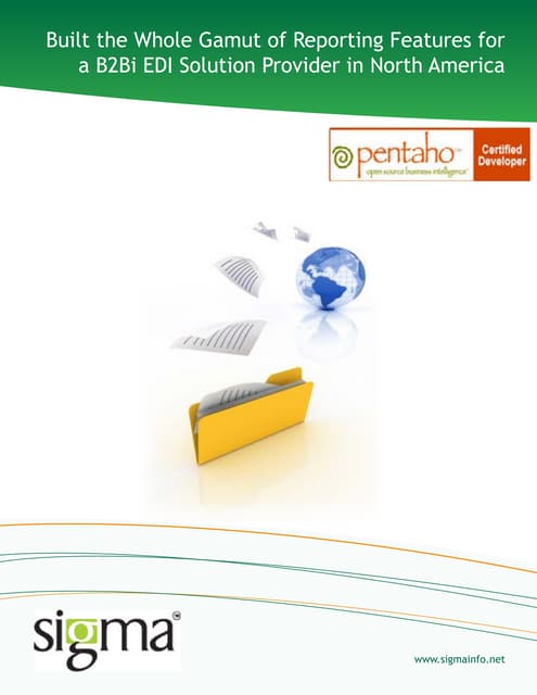 Reporting features for b2 bi edi solution provider  a pentaho solution