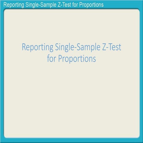 Reporting single sample z-test for proportions
