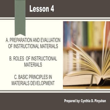 Report in Instructional Materials or IMS