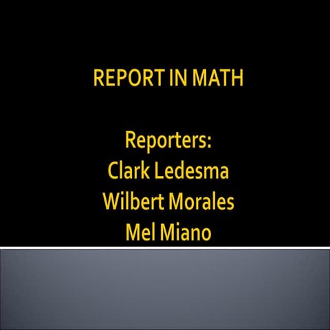 Report in math