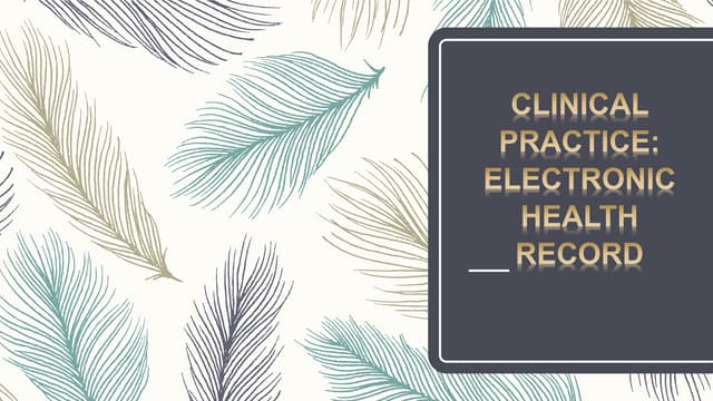 Electronic Health Record