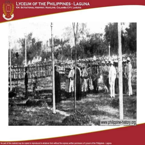 Rizal's martyrdom at bagumbayan | PPT