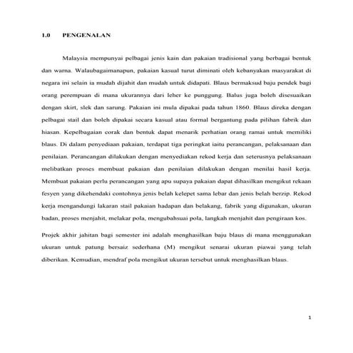 Report jahit blaus kasual