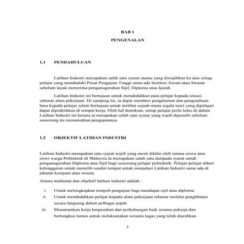 Report latihan industri