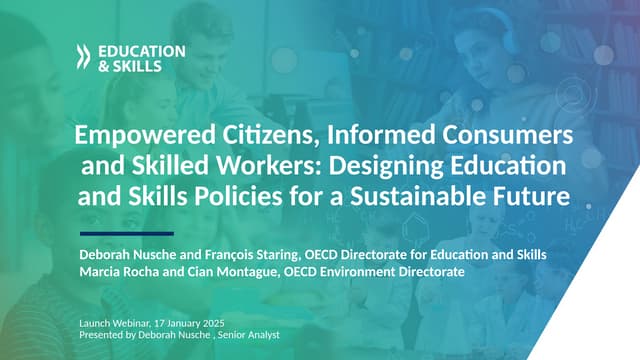 OECD Report Launch_Education Policies for a Sustainable Future_Deborah Nusche