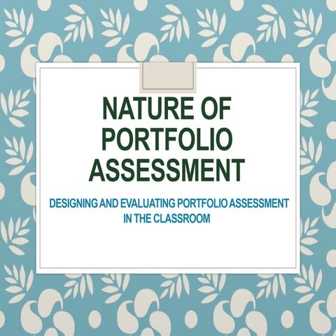 REPORT LESSON 14.- Assessment Portfoliopptx