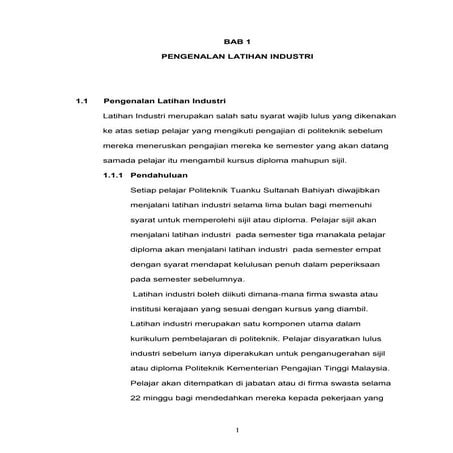 Report Industrial Training Chapter 1-6