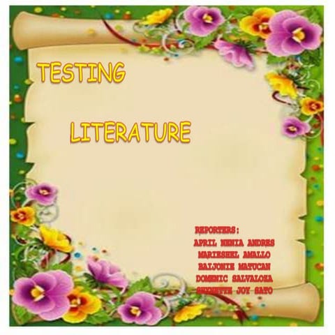 Report lx. &amp; lit. assess. group 9