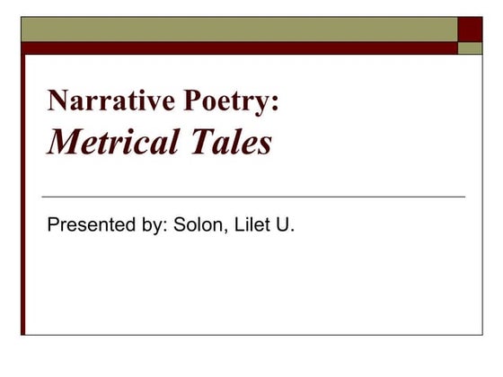 Basic Elements of Poetry | PPT