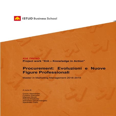 Procurement:	Evoluzioni e Nuove Figure Professionali - Project Work Master in...