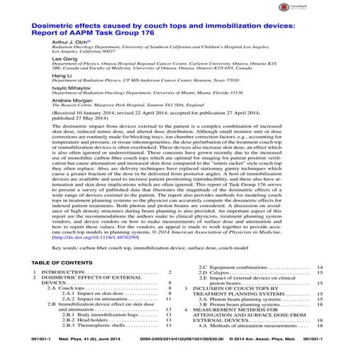 Dosimetric effects caused by couch tops and immobilization devices-2014