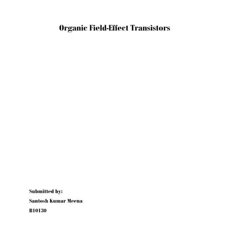 Organic Field Effect Transistor | PDF