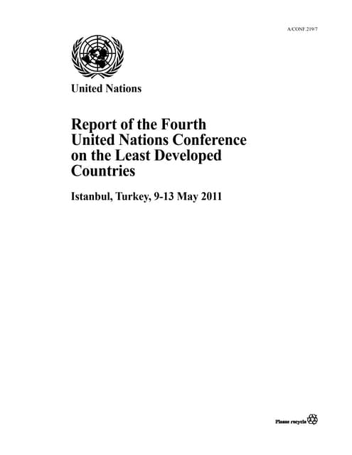 Report of the fourth united nations conference on the least developed countries istanbul   istanbul 0